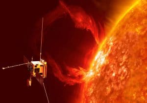 ESA’s Solar Orbiter will be launched in 2017 to investigate the connections and the coupling between the Sun and the heliosphere, a huge bubble in space created by the solar wind. The solar wind can cause auroras and disrupt satellite-based communication. (Image (c) ESA/AOES)